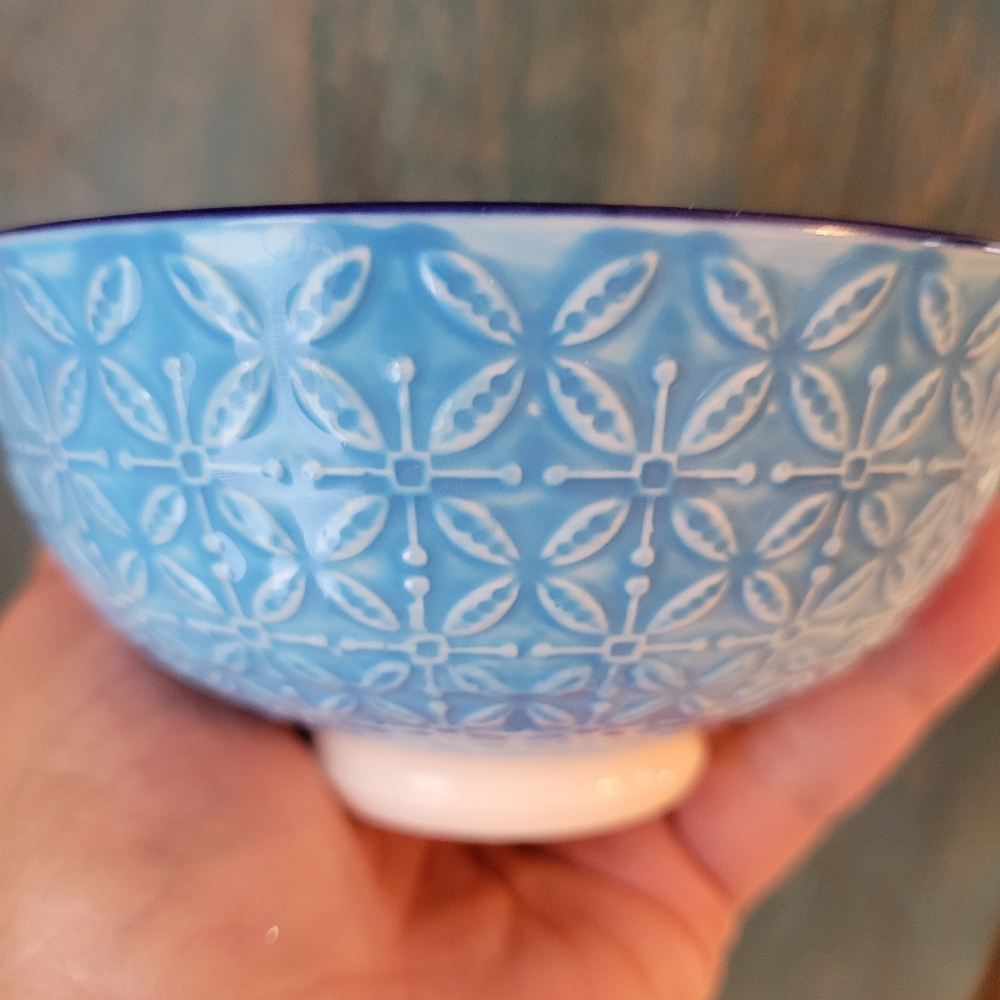 BIA Rice Ramen Cereal Soup Ice Cream Bowls ~ Blue & Orange ~ Pretty! ~ Like New! - Picture 11 of 16